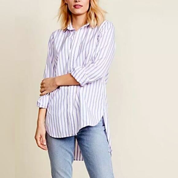 Frank & Eileen Tops - Frank & Eileen Grayson Shirt Long Oversized Button Down Blue Pink Stripe Sz M